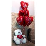 PALLONCINI A CUORE CON ORSO 