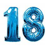 18 palloncini blu numeri grandi